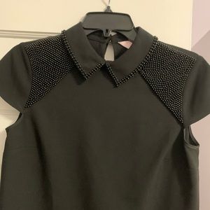 Ted Baker Black Pearl Embellished Shoulder Top